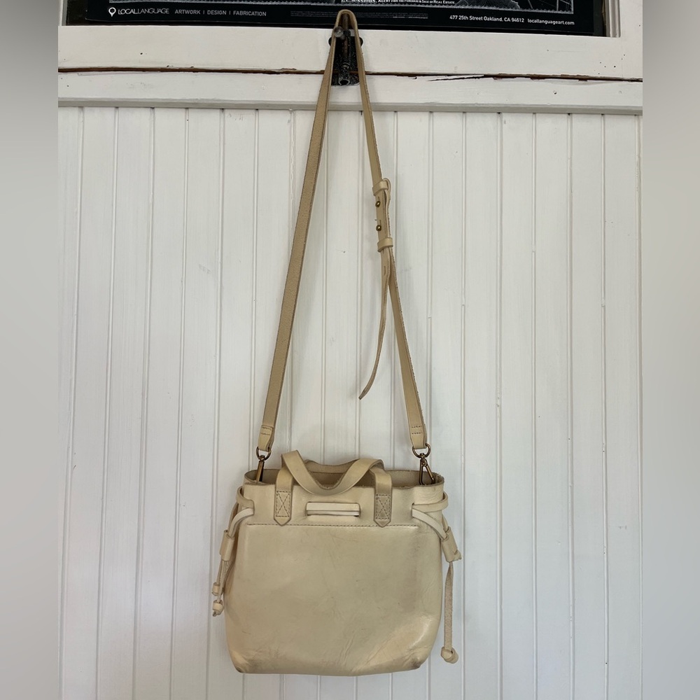 Madewell Leather White Bucket Bag!